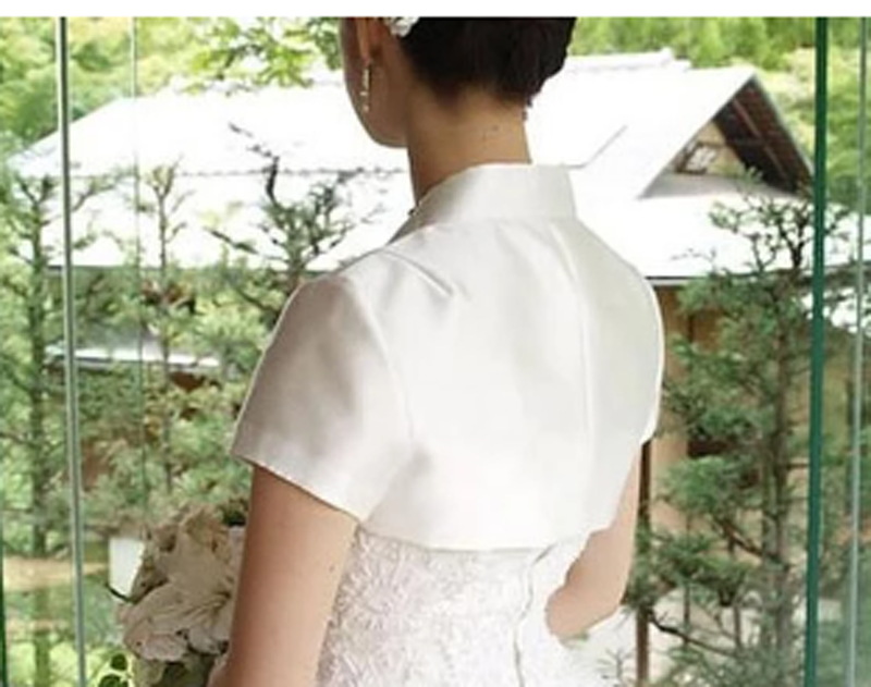 New Short Wedding Jacket Simple Satin Wedding Capes Jacket Wraps Shrug Bridal Bolero Cloak Evening Wrap Shawl Cover Up