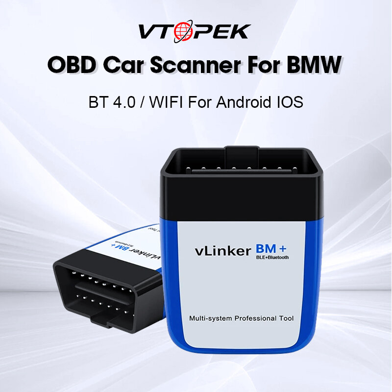 Vtopek vLinker BM ELM327 pour BMW, outil de diagnostic automatique de voiture, EAU OBD, WiFi, Bluetooth 4.0, OBD2, Bimmercode ELM 327, V2.2