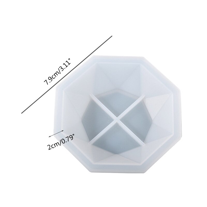 幾何学的な八角形のジュエリー収納タンク用エポキシ樹脂容器キャンディーボックス型家の装飾ツールリングオーガナイザーM