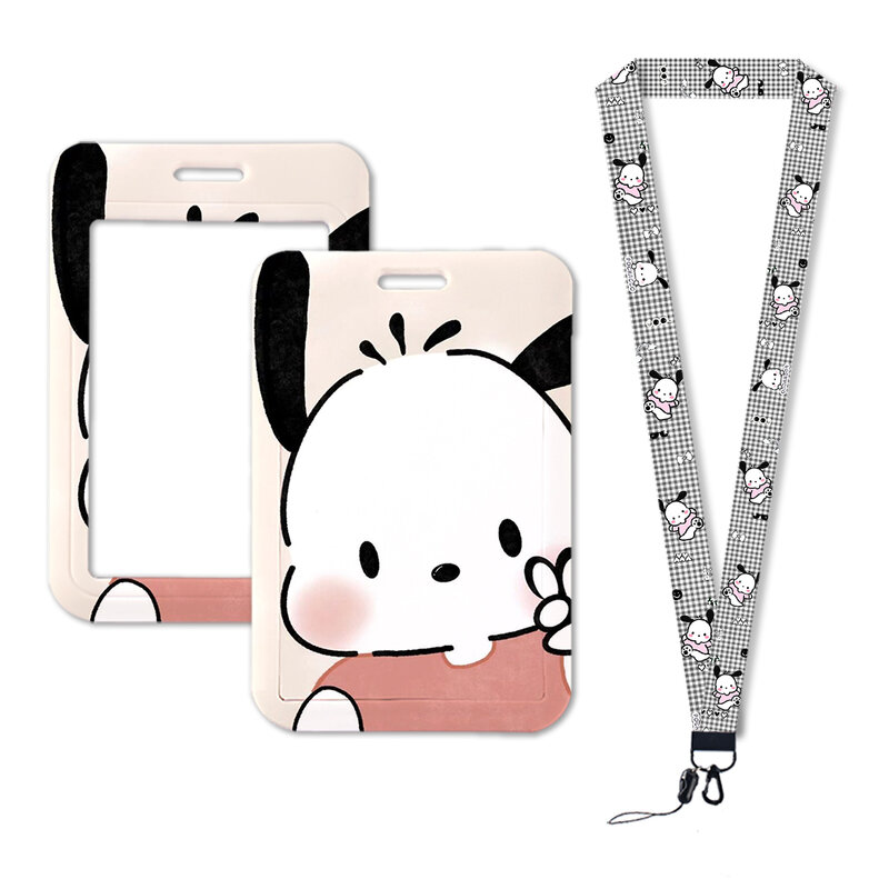 W Cartoon Phone Strap Pochacco Lanyard ID Campus Credit Card Badge Holder Keychain Cord Neckband Cell Phone Rope Neck Straps