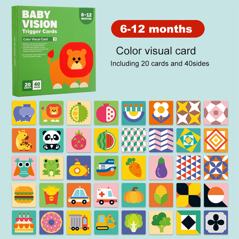 Baby Visual Stimulation Cards Montessori High Contrast Flash Card Infant  Cognition Toy Gift For Children