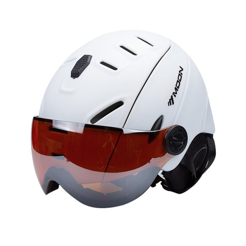 Casco de esquí con gafas, casco de seguridad ajustable para deportes al aire libre, esquí, Snowboard, nieve, monopatín, Invierno