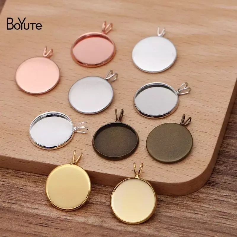 BoYuTe (50 Pieces/Lot) Round 10-12-14-16-18-20MM Cabochon Base Settings Blank Pendant Base Diy Jewelry Accessories