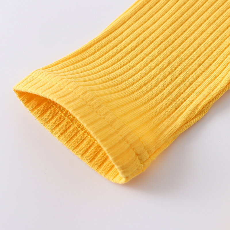 3 pezzi neonata abbigliamento carino giallo lavorato a maglia manica lunga Top pantaloni girasole fascia per capelli vestiti per bambini abiti di moda