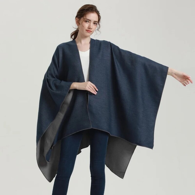 130*135cm Outdoor Solid Winter Poncho Unisex Shawls Warm Wraps Bufanda Muffler Foulard Fashion Cashmere Pashmina Cardigan