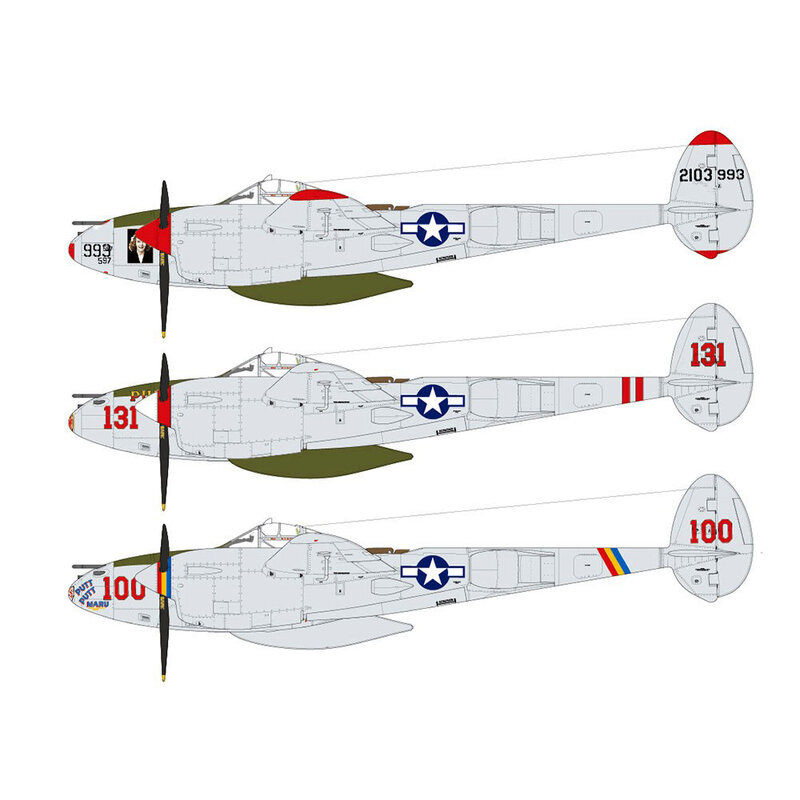 タミヤ組み立て飛行機モデルキット、時計付きr、P-38J、ライトライトボンバー、1:48、61123