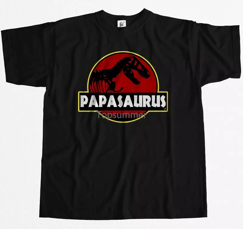 Papasauras Funny Dad Fathers Day T-Rex Old Dinosaur Mens T-shirt