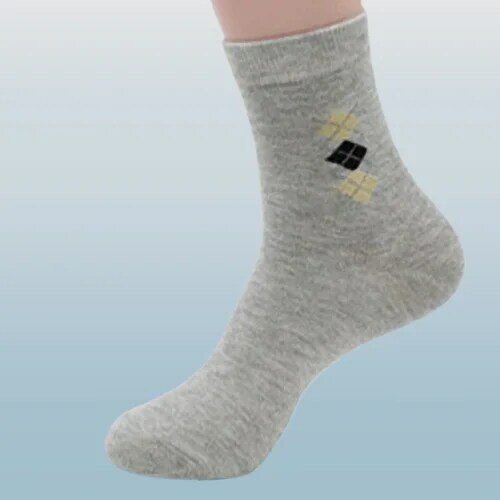 5/10คู่ถุงเท้าผ้าฝ้ายระบายอากาศได้ดีสำหรับผู้ชายถุงเท้าผ้าฝ้ายขนาดเล็กสไตล์เพชร