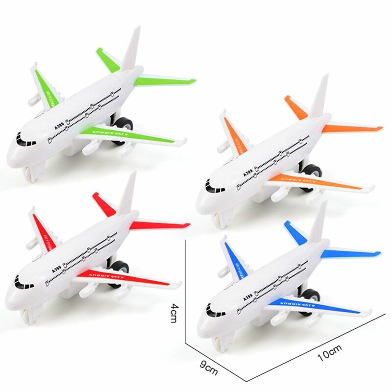 4 szt. Losowe kolorowe odciągane zabawki samoloty Model symulacyjny plastikowe symulacyjne lalki samolotowe odciągają samolot pasażerski dla dzieci