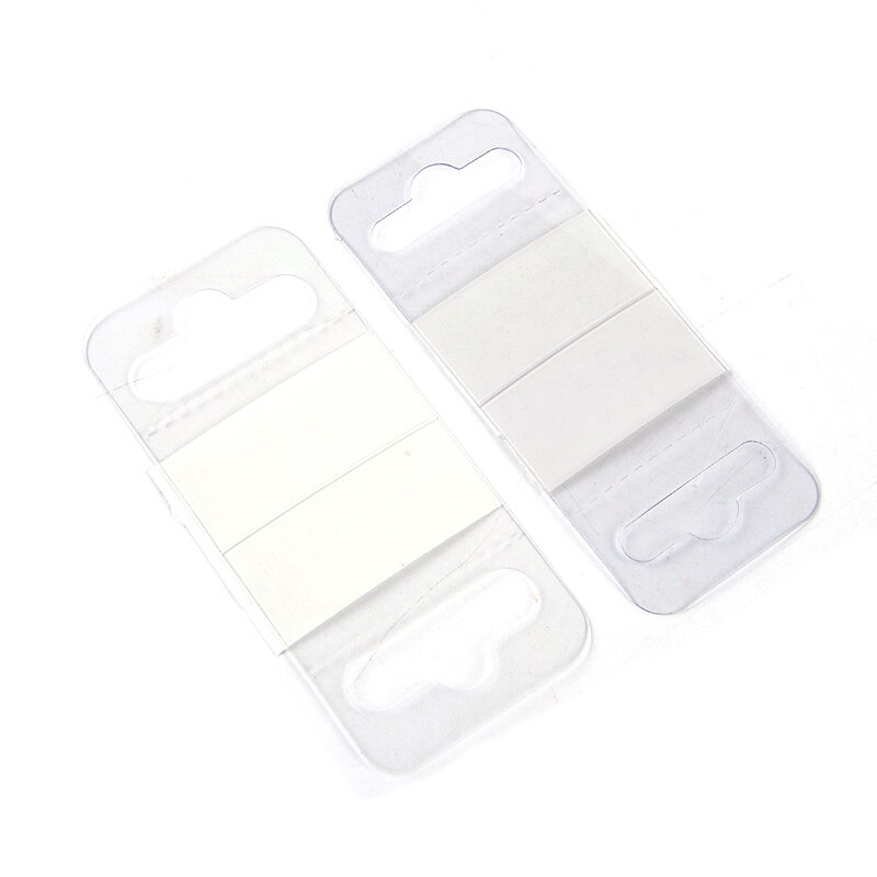 100pcs PVC Slot Hole Adhesive Hang Tabs Tags Hook Merchandise Package Box Bag Hangers Peghooks Display For Store Retail Display