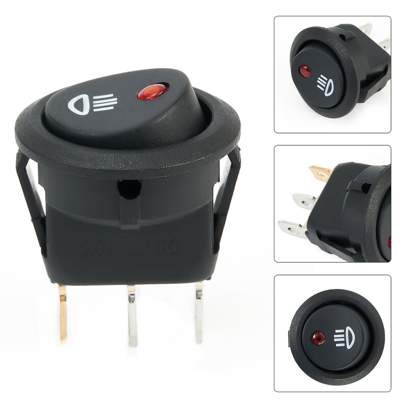 ABS plástico nevoeiro luz balancim interruptor, interruptor on-off, material de alta qualidade, preto, vermelho