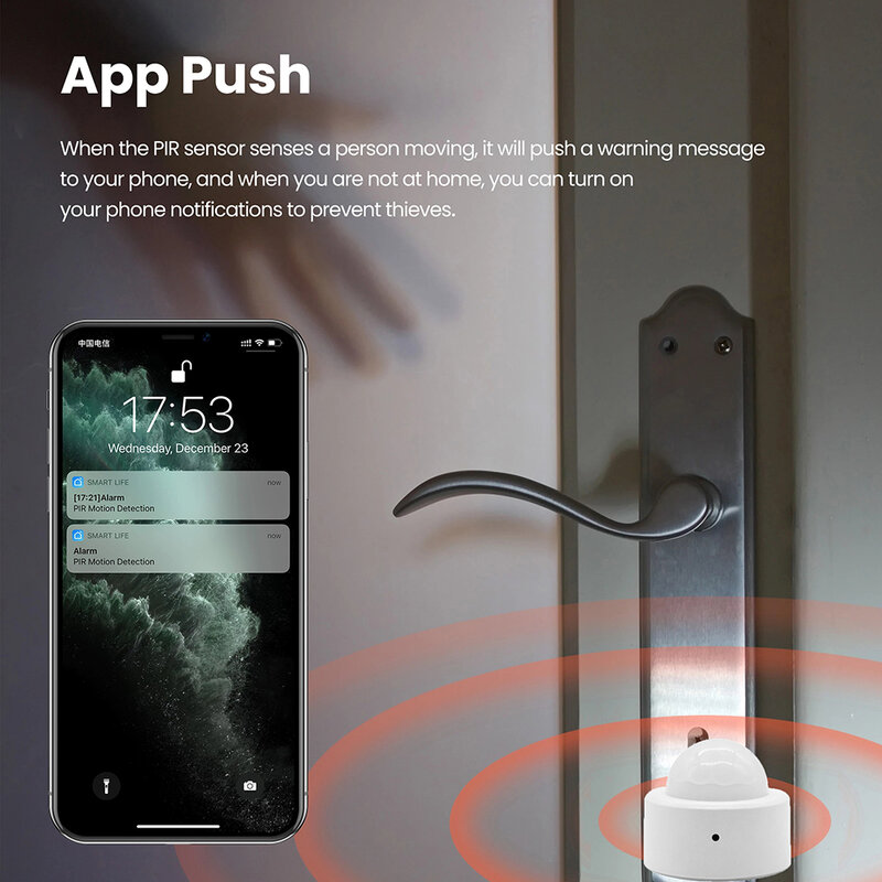 Tuya Zigbee Sensor de movimiento PIR, Detector de movimiento del cuerpo humano con Sensor de luminosidad, alarma de seguridad para el hogar inteligente, funciona con Alexa