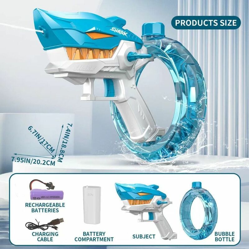 Kids Shark Toys Hand-held Spray Water Toy Outdoor Beach Sports Toy Rechargeable Summer Water Toys Wrist Spray Water Toy