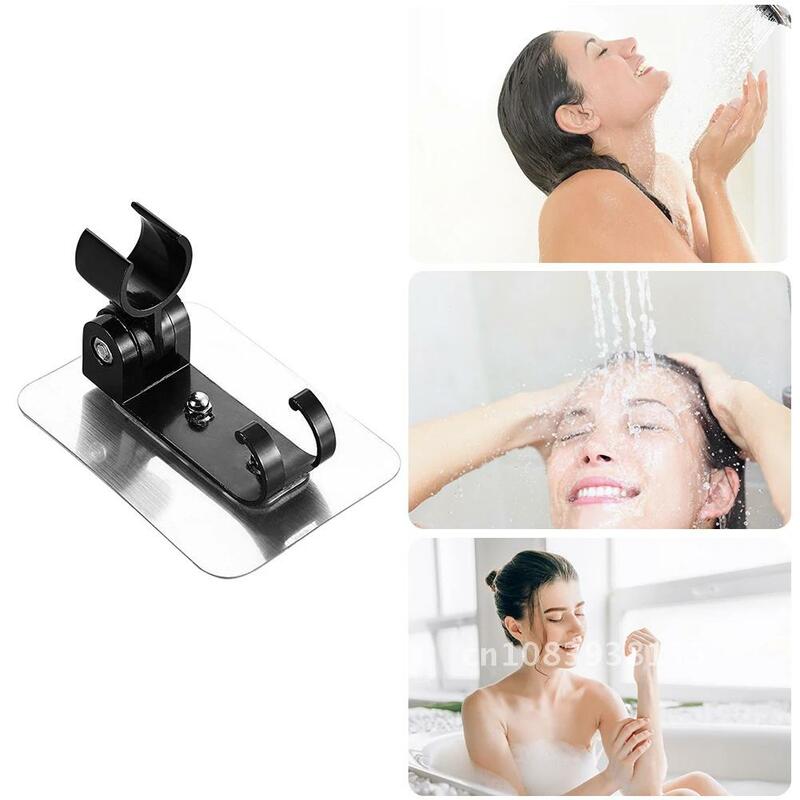 Soporte de cabezal de ducha de aluminio ajustable, sin perforaciones, estante de soporte de cabezal de ducha de mano montado en la pared, accesorios de baño