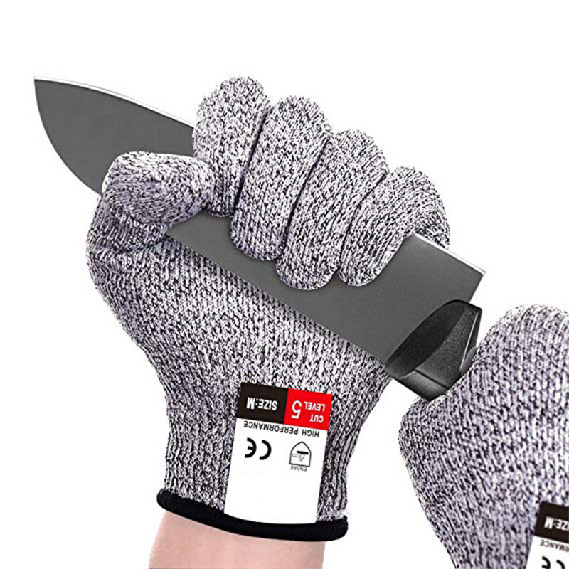 Klasse 5 hppe Anti-Schnitt-Handschuhe Küche Gartenarbeit Anti-Schnitt-Strick handschuhe Anti-Dorn Verschleiß feste Glas Gebäude Schneid handschuhe