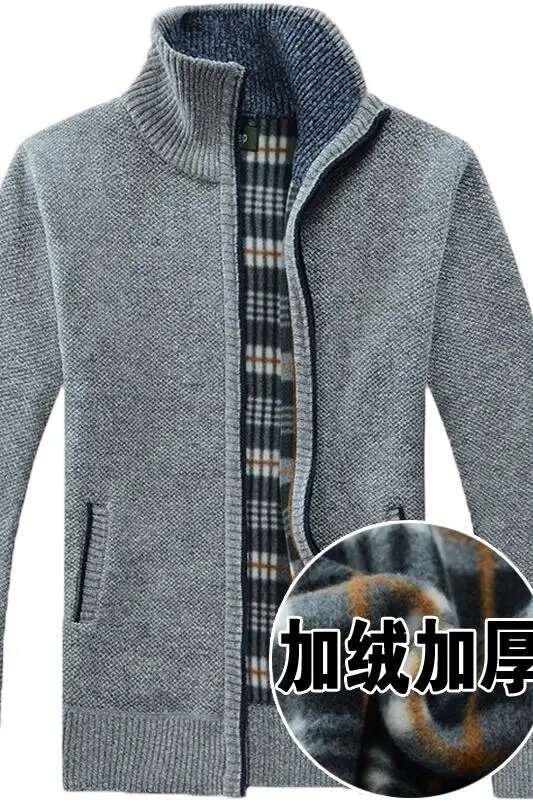 Sweater Men Clothing Autumn Winter Men's Jacket Thick Plush Loose Oversized Outerwear Male Mock Neck Mens Cardigans 가디건 FCY3616
