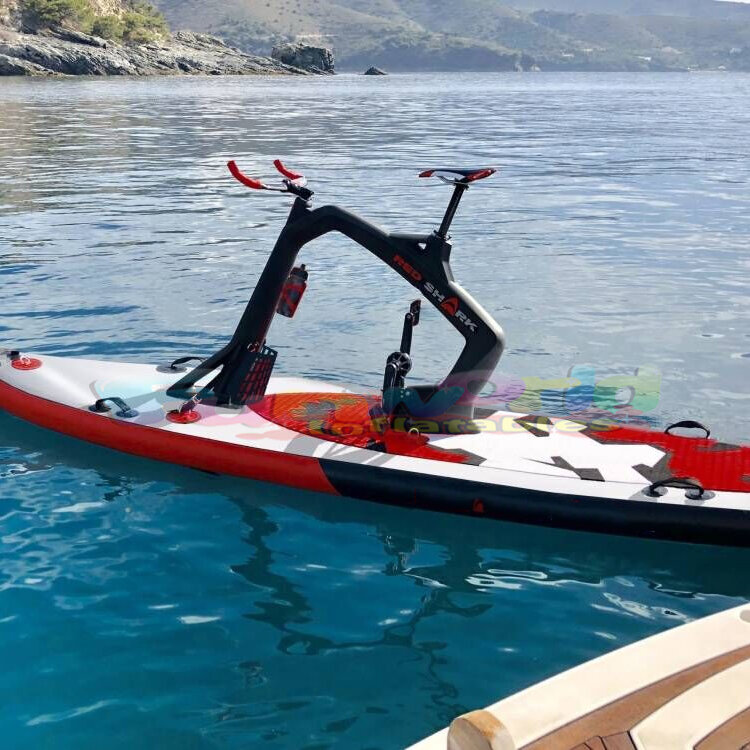 Perahu Pontoon tiup, peralatan olahraga luar ruangan sepeda acuastica de oedal pvc grosir tabung air apung