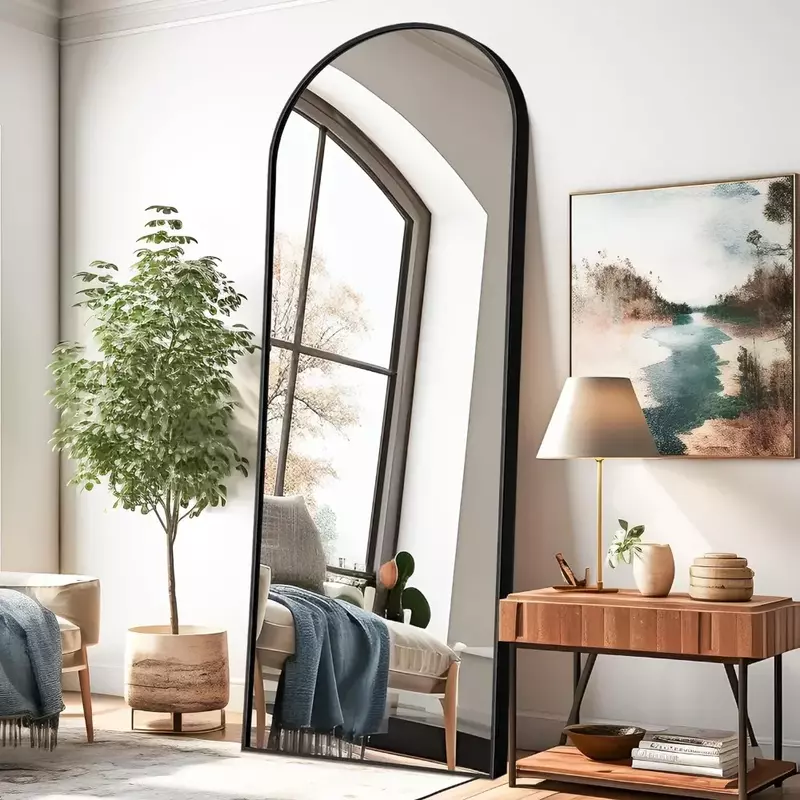 Large Mirror Full Body With Lights Arched Full Length Mirror Standing Hanging or Leaning Against Wall Living Room Furniture Home
