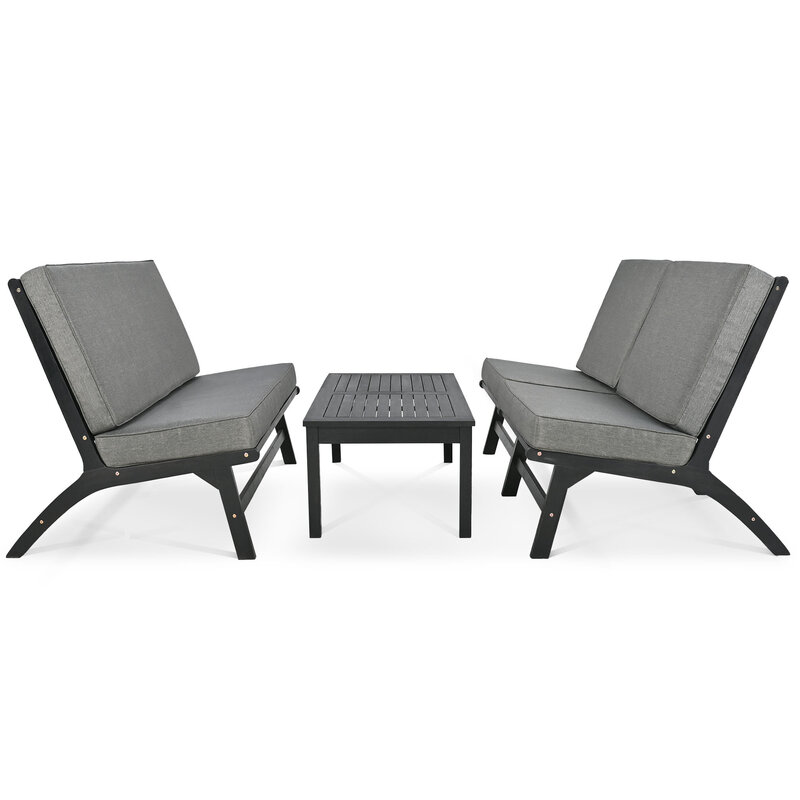 4-Piece V-shaped Seats set, Acacia Solid Wood Outdoor Sofa, Garden Furniture, Outdoor seating