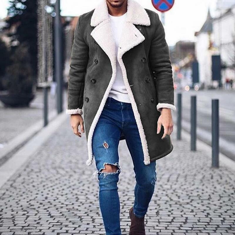 Gran Chaqueta larga de invierno para hombre, chaqueta cálida de colores contrastantes