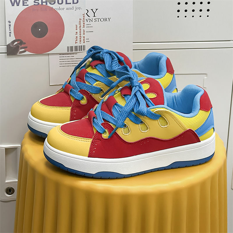 Sapato de skate plataforma unissex confortável, com renda, tênis hip-hop, cestas casuais, moda original, novo design, sapatos masculinos