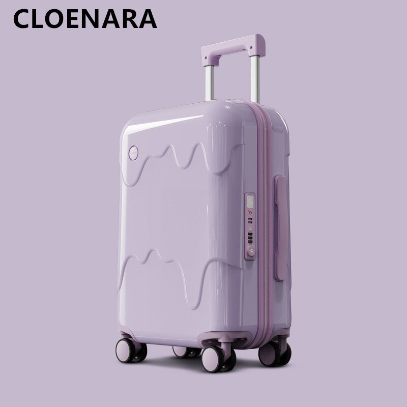 COLENARA 20"24"26" Inch New Suitcase Universal Women's Business Trolley Case Men's Boarding Code Box with Wheels Rolling Luggage