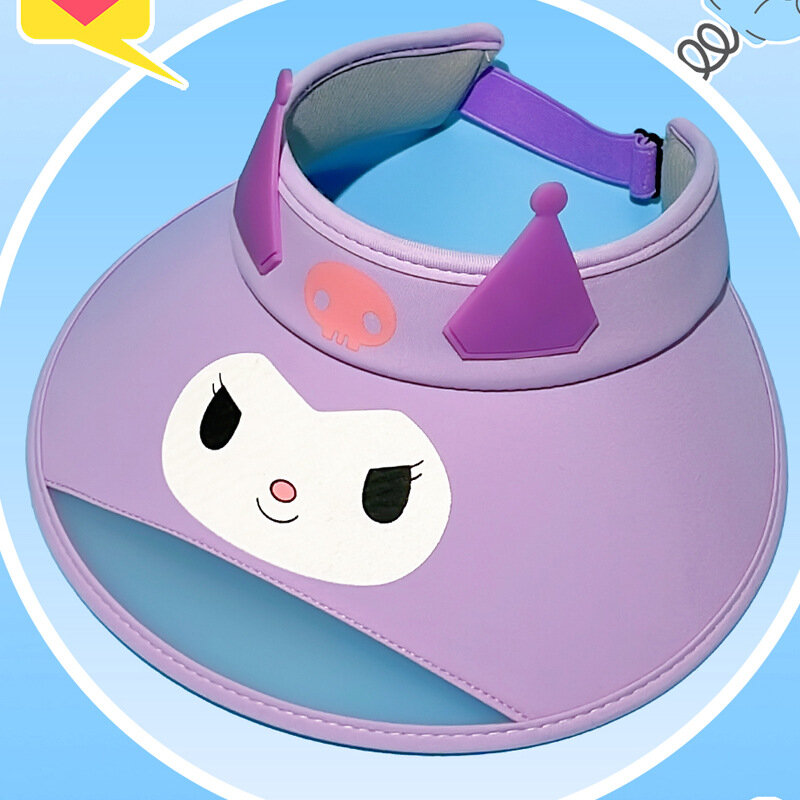Панама Sanrio Kuromi пустая для детей, шапка от солнца в стиле аниме Cinnamoroll My Melody, для маленьких принцесс, для мальчиков и девочек, детская бейсболка