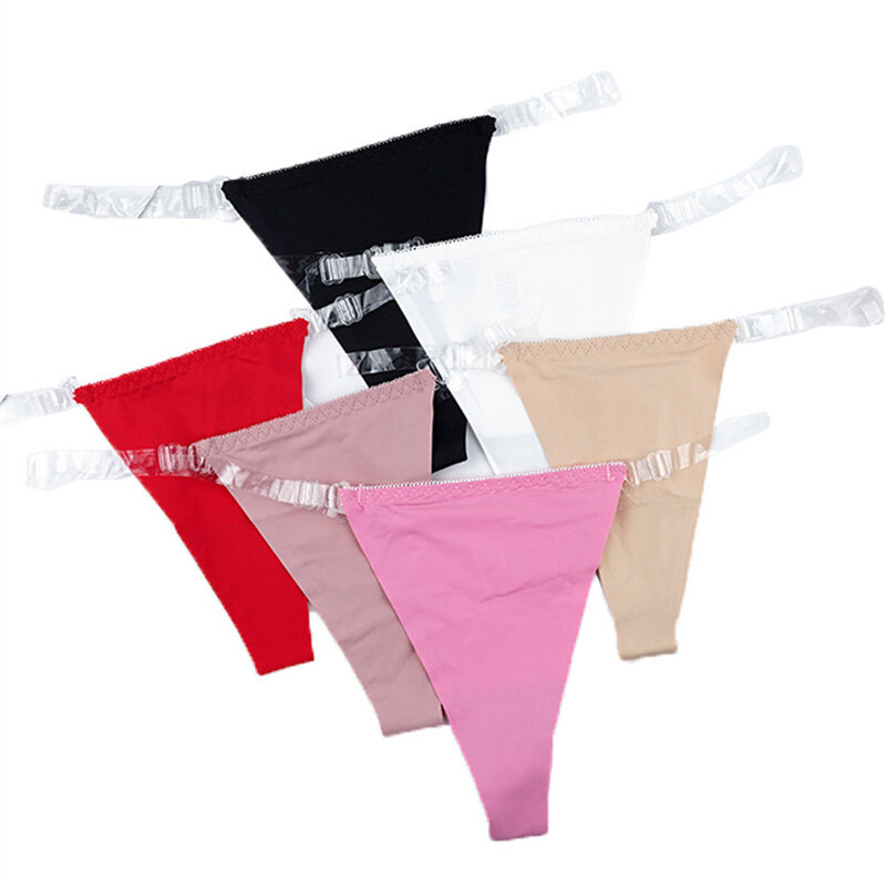 Sexy Panties for Women Nylon Clear Transparent Strap Trim Thong G-string InvisibleUnderwear Female T-back Lady Bikini Underpants