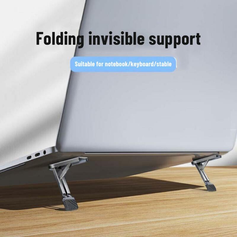 Support pliable en métal pour ordinateur portable, 2 pièces, Base antidérapante pour Macbook Pro Air Lenovo Thinkpad PC, Mini Support de refroidissement