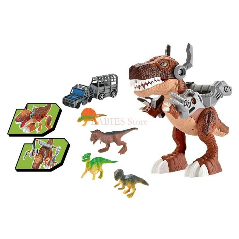 C9GB Giocattolo per camion da trasporto per dinosauri per bambini Giocattolo per abilità pratiche Tirare indietro giocattolo