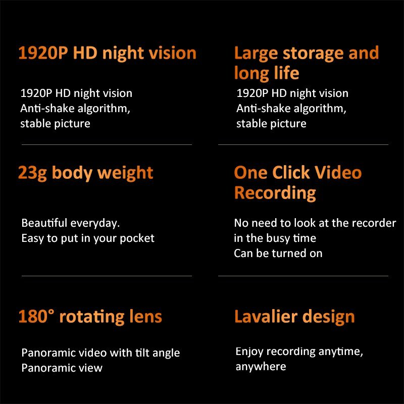 Mini kamera Infrarot-Nachtsicht, tragbarer kleiner digitaler Video rekorder, 1080p, für Polizei, Bodycam, Miniatur-Camcorder