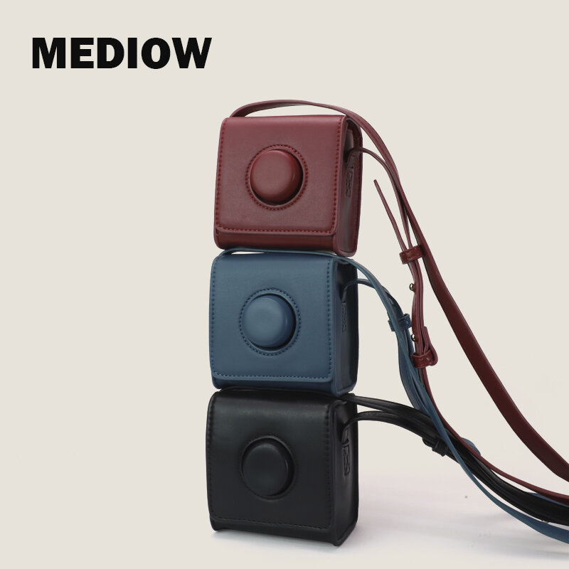 MEDIOW Mini Tasche Für Frauen Luxus Designer Kamera Modell Taschen 2023 Neue In Hohe Qualität PU Material Foto Styling Crossbody mode