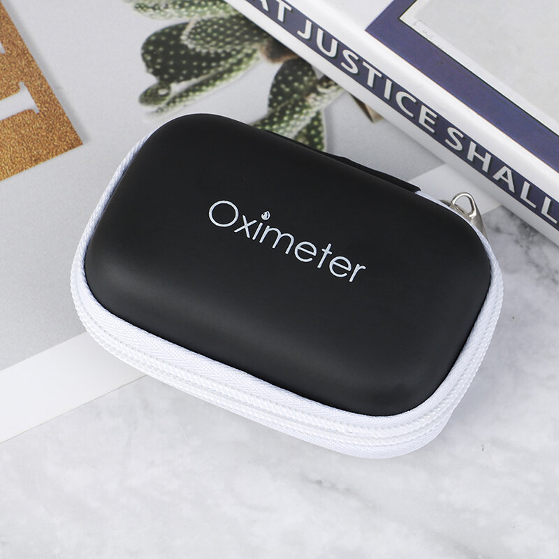 Pulse Oximeter Monitor Finger Pulse Oxymeter Digital Oxygen Meter Zipper Bag