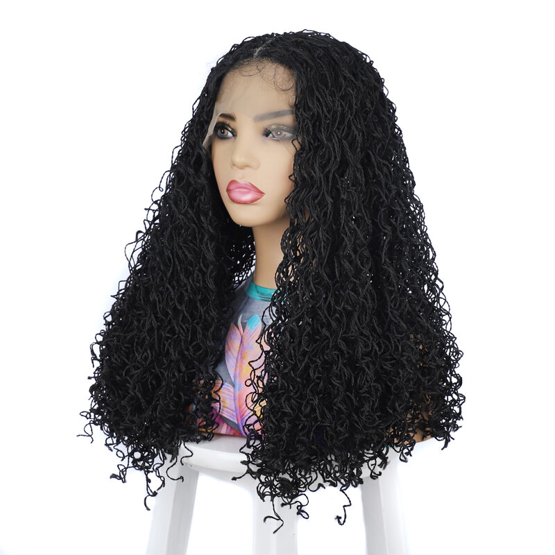 New Box Braided Wigs For Black Women Heat Resistant Crochet Braided Wig African Synthetic Braiding Hair Short Kinky Twist Wig