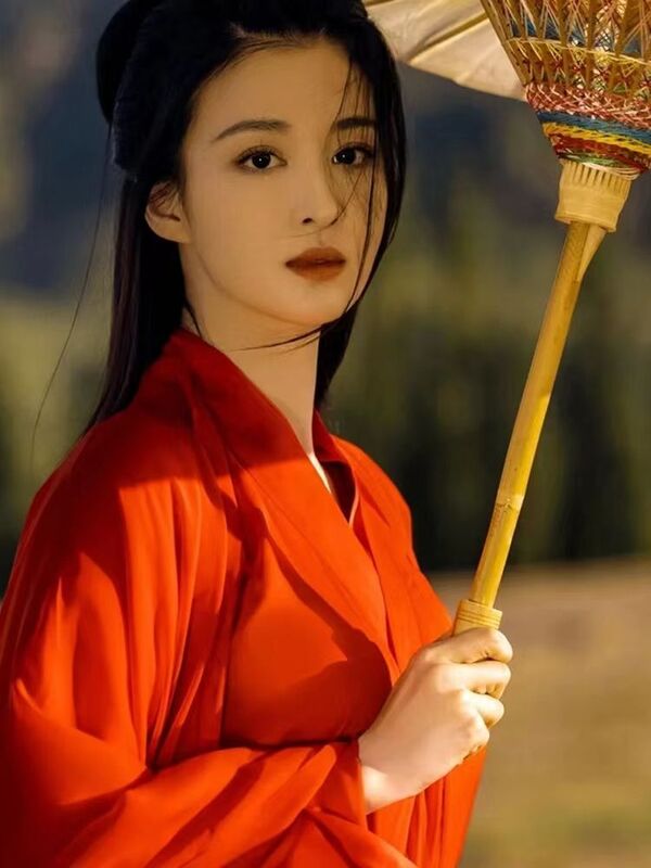 Red Wei Jin Ancient Martial Arts Ancient Costume Hanfu Classical Dance Performance Costume Set Elegant  Cosplay Hanfu Dress