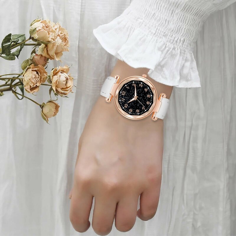 Reloj de pulsera de cuarzo con correa de cuero para mujer, cronógrafo analógico de lujo, informal, elegante, a la moda, envío gratis