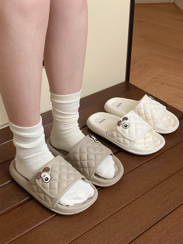 Cute Dog Slippers For Couple Sandals Indoor Puppy Anti Slip EVA Slippers Soft Sole Bathroom Slippers For Men Women Slippers