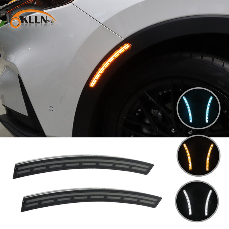 OKEEN 2Pcs LED Wheel Arch Eyebrow Light For Honda CRV CR-V 2023 Start-scan DRL Side Marker Flow Turn Signal Lamp Car Accessories