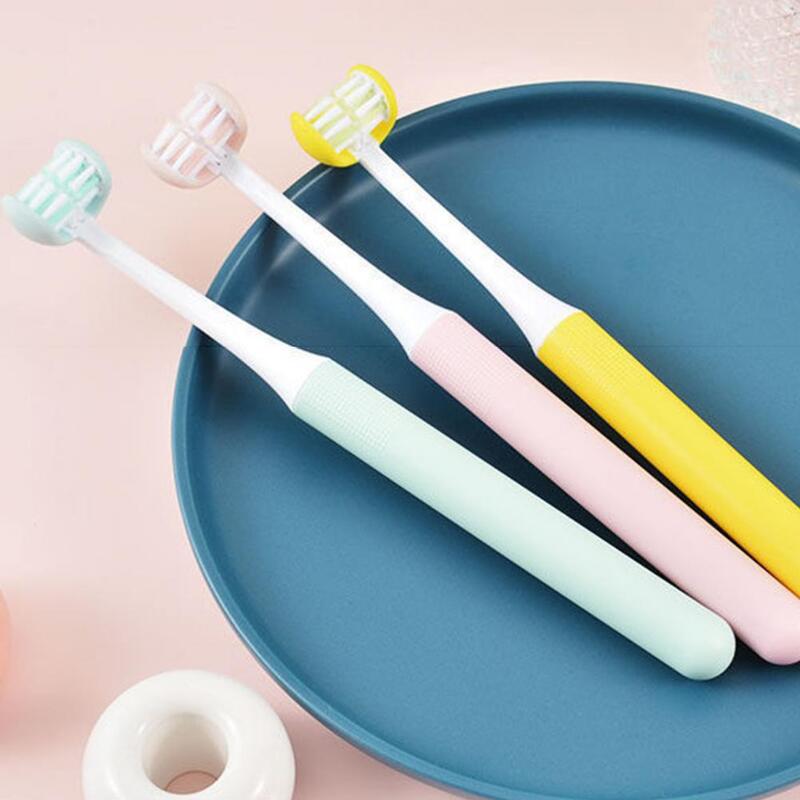 Health Caring Accessory Mini Three-sided Whitening Toothbrush for Bathroom
