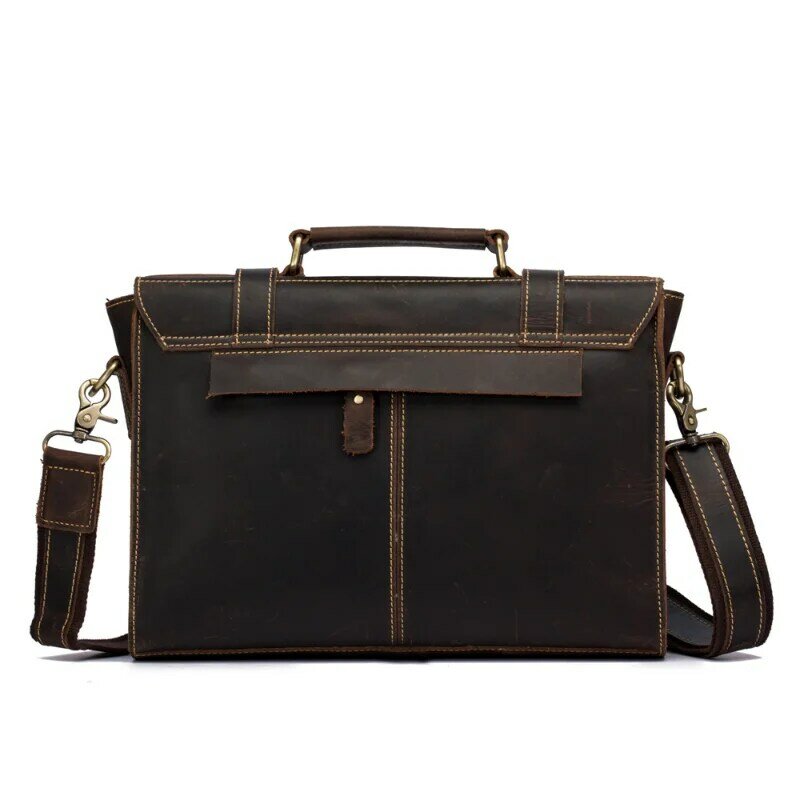 Artesanal do vintage masculino de negócios portátil maleta de couro saco do mensageiro superior do couro simples bolsa de ombro cross-corpo saco