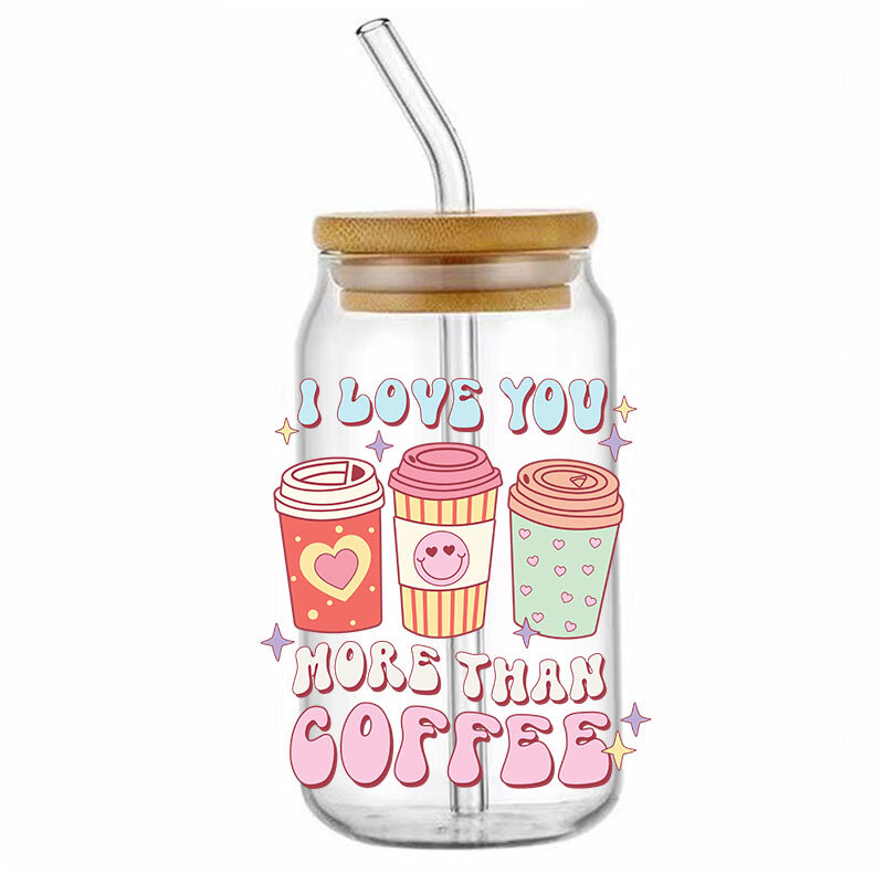 Personalize Valentine Day Lips Heart UV DTF Sticker For 16oz Cups Wrap Transfer DecalSticker Custom Labels DIY Logo Selfadhesive