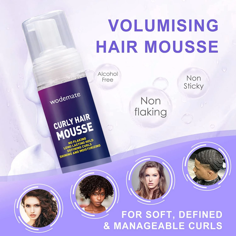 Hair Foam Mousse for Styling Curly Hair Mousse Strong Hold Hair Mousse for Wigs Curl Boost Curly Hair Products Private Label