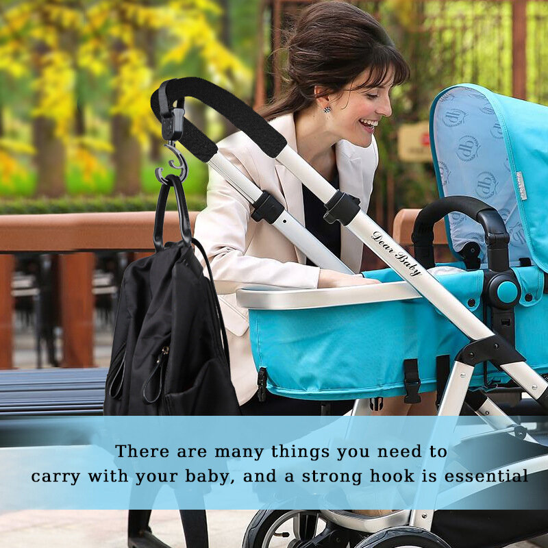 Grand crochet et boucle de poussette de dessin animé pour bébé, accessoires de siège de voiture, résistant, parapluie, 2 pièces