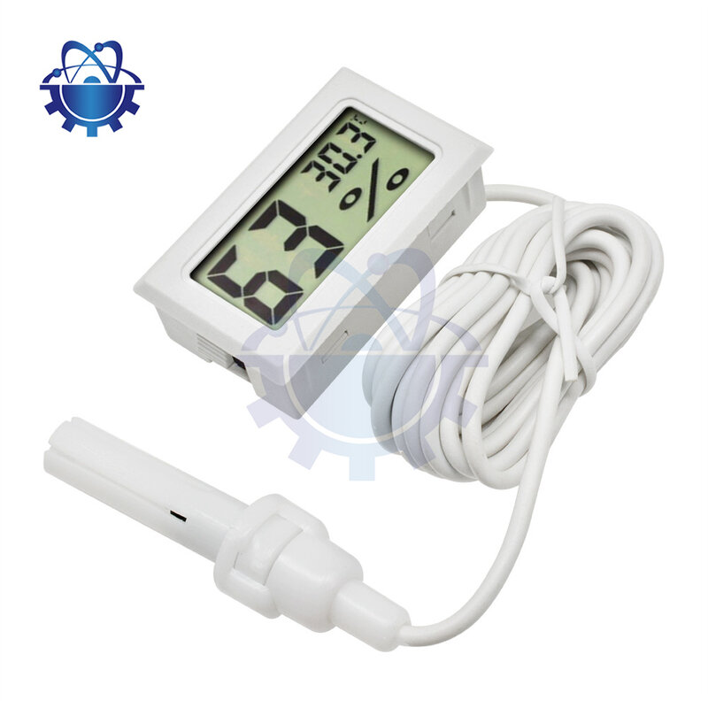 Mini cyfrowy termometr wewnętrzny LCD Hygrometr z wodoodpornym czujnikiem wilgotności sondy do miernika instrumentów akwarium