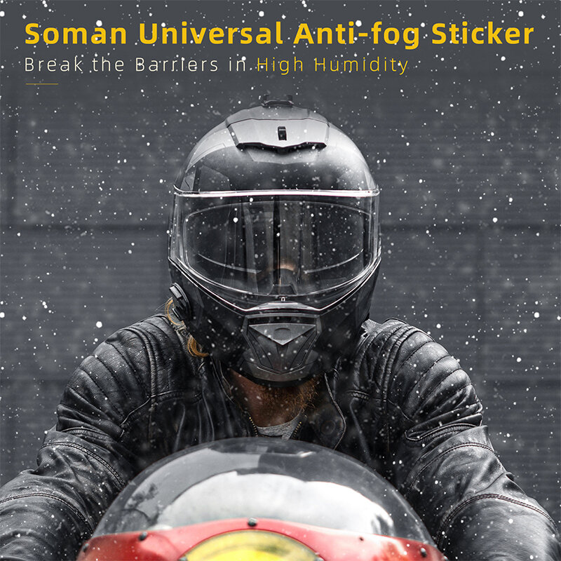 SOMAN Visera Universal para Casco de motocicleta, película antiniebla, Escudo de cara completa, pegatina antiniebla, accesorios de Visera para Motor