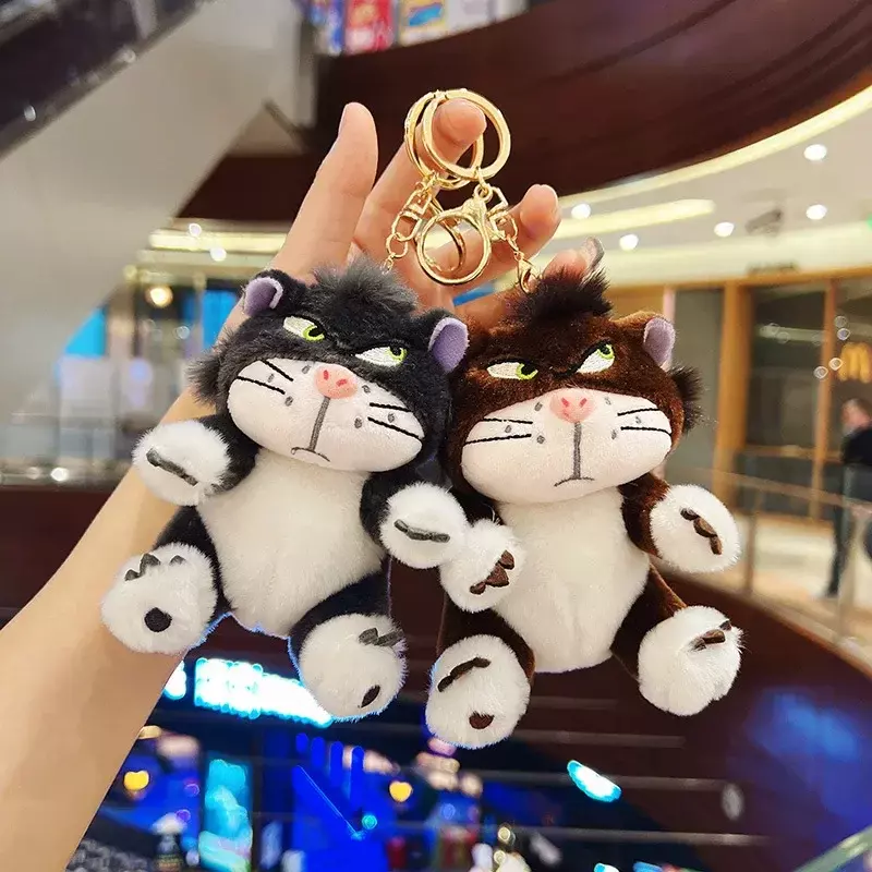 Disney Cute Lucifer Cat Keychain Anime Movie Stuffed Doll Soft Lucifer Cat Plushie Girl Bag Pendant Key Chain Birthday Gift