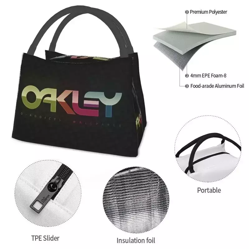 Oakleys Glasses Insulated Lunch Bag for Women Resuable Cooler Thermal Lunch Tote Work Picnic