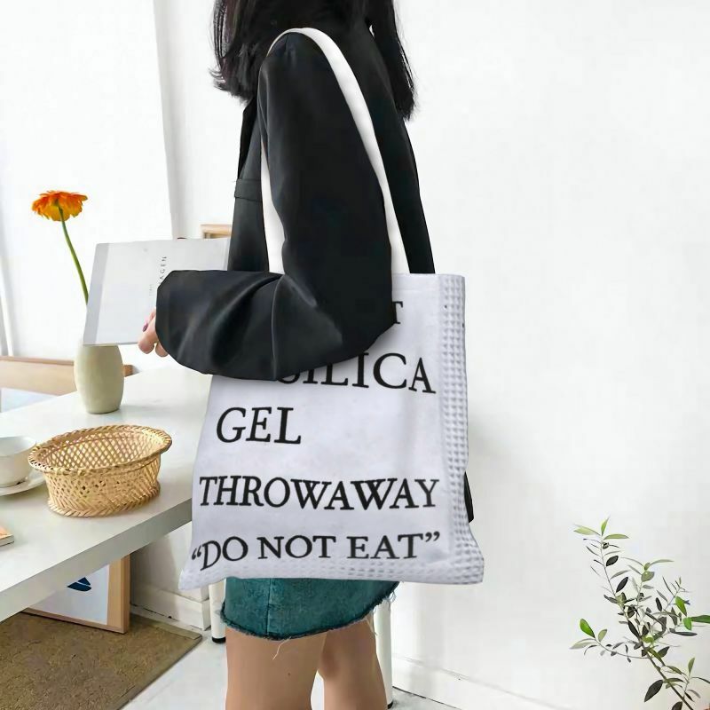 Cute Printing Silica Gel Packet Pack Shopping Tote Bag Durable Canvas Shoulder Shopper Handbag