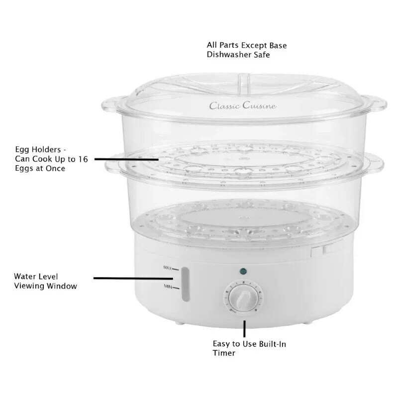 Vegetable Steamer Rice Cooker (White) by Classic Cuisine