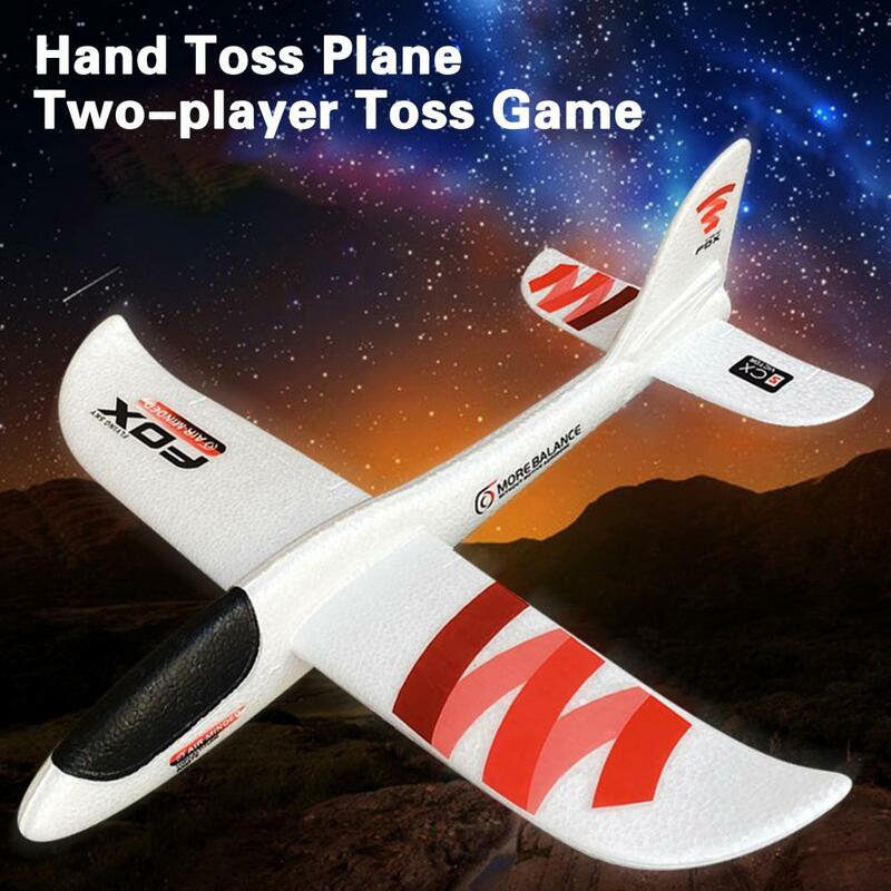 Leve Hand Toss Plane para crianças, Brinquedo ao ar livre divertido, Espuma ambiental ativa, Planador de aeronaves